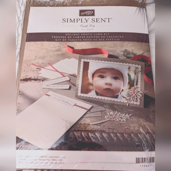 NEW Stampin' Up! Simply Sent Holiday Photo Card Kit Scallop Edge - Picture 1 of 2